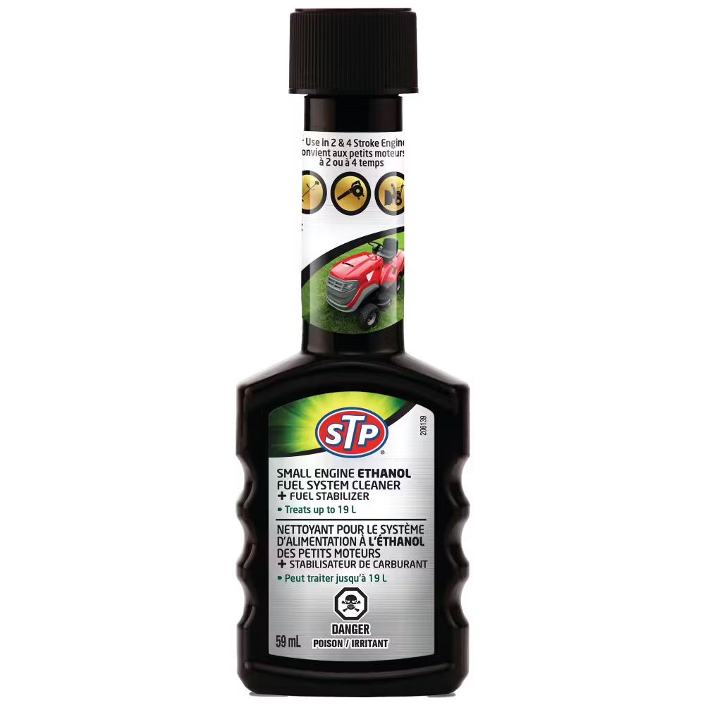 NETTOYANT POUR LE SYSTÈME D’ALIMENTATION À L’ÉTHANOL DES PETITS MOTEURS + STABILISATEUR DE CARBURANT